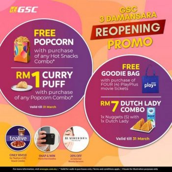 GSC-ReOpening-Promotion-at-3-Damansara-350x350 - Cinemas Movie & Music & Games Promotions & Freebies Selangor 