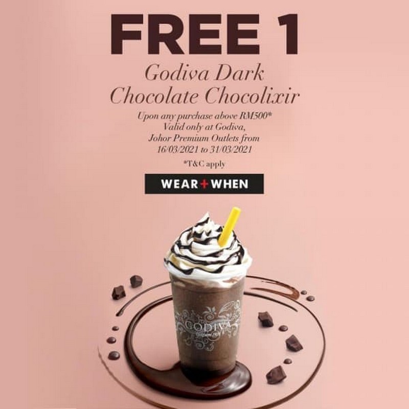 1631 Mar 2021 Godiva Dark Chocolate Chocolixir Promo at Johor Premium