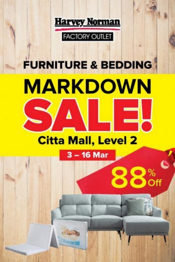 Harvey-Norman-Furniture-Bedding-Markdown-Sale-at-Citta-Mall-350x524 - Beddings Furniture Home & Garden & Tools Home Decor Malaysia Sales Selangor 