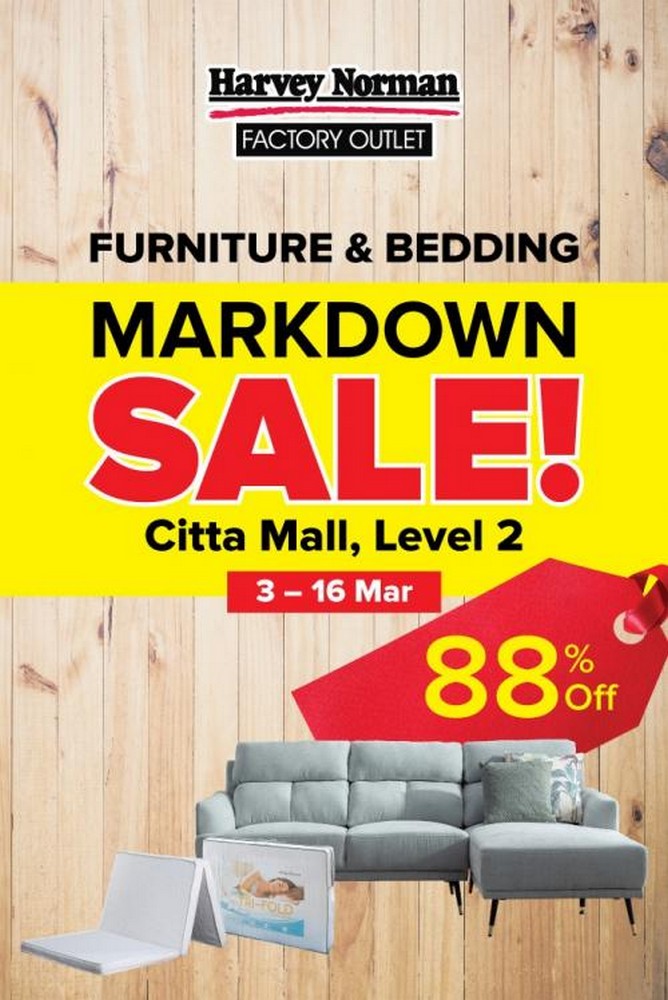 316 Mar 2021 Harvey Norman Furniture & Bedding Markdown Sale at Citta