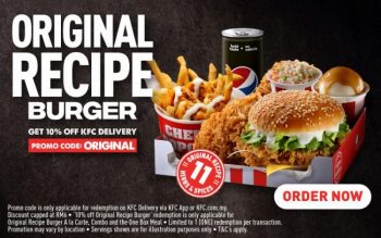 KFC-Delivery-Original-Recipe-Burger-Promotion-350x219 - Beverages Food , Restaurant & Pub Johor Kedah Kelantan Kuala Lumpur Melaka Negeri Sembilan Online Store Pahang Penang Perak Perlis Promotions & Freebies Putrajaya Sabah Sarawak Selangor Terengganu 