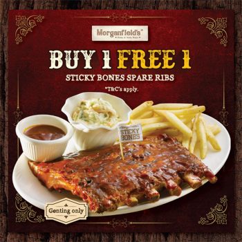 Morganfields-Buy-1-Free-1-Sticky-Bones-Spare-Ribs-Promo-350x350 - Beverages Food , Restaurant & Pub Pahang Promotions & Freebies 