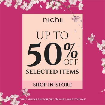 Nichii-50-off-Promo-350x350 - Apparels Fashion Accessories Fashion Lifestyle & Department Store Johor Kedah Kelantan Kuala Lumpur Melaka Negeri Sembilan Pahang Penang Perak Perlis Promotions & Freebies Putrajaya Sabah Sarawak Selangor Terengganu 