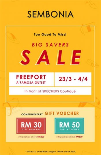 Sembonia-Big-Savers-Sale-at-Freeport-AFamosa-Outlet-350x534 - Apparels Fashion Accessories Fashion Lifestyle & Department Store Malaysia Sales Melaka 