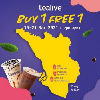 Tealive-Buy-1-Free-1-Promotion-350x350 - Beverages Food , Restaurant & Pub Johor Kedah Kelantan Kuala Lumpur Melaka Negeri Sembilan Pahang Penang Perak Perlis Promotions & Freebies Putrajaya Sabah Sarawak Selangor Terengganu 