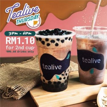 Tealive-Thursday-Promotion-350x350 - Beverages Food , Restaurant & Pub Johor Kedah Kelantan Kuala Lumpur Melaka Negeri Sembilan Pahang Penang Perak Perlis Promotions & Freebies Putrajaya Sabah Sarawak Selangor Terengganu 