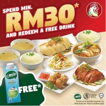 The-Chicken-Rice-Shop-Free-COSIP-Coconut-Water-Promo - Beverages Food , Restaurant & Pub Johor Kedah Kelantan Kuala Lumpur Melaka Negeri Sembilan Pahang Penang Perak Perlis Promotions & Freebies Putrajaya Sabah Sarawak Selangor Terengganu 