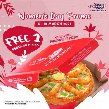 US-Pizza-International-Womens-Day-Promotion-350x350 - Beverages Food , Restaurant & Pub Johor Kedah Kelantan Kuala Lumpur Melaka Negeri Sembilan Pahang Penang Perak Perlis Pizza Promotions & Freebies Putrajaya Sabah Sarawak Selangor Terengganu 