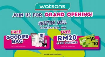 Watsons-Grand-Opening-Promotion-at-Quayside-Mall-350x192 - Beauty & Health Cosmetics Health Supplements Personal Care Promotions & Freebies Selangor 