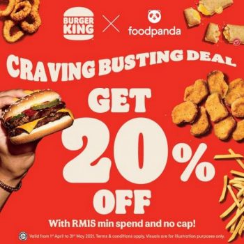 Burger-King-20-OFF-Promotion-on-FoodPanda-350x350 - Beverages Burger Food , Restaurant & Pub Johor Kedah Kelantan Kuala Lumpur Melaka Negeri Sembilan Online Store Pahang Penang Perak Perlis Promotions & Freebies Putrajaya Sabah Sarawak Selangor Terengganu 