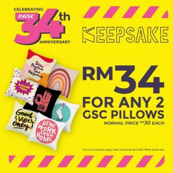 GSC-Online-GSC-Pillows-2-at-RM34-Promotion-350x350 - Cinemas Johor Kedah Kelantan Kuala Lumpur Melaka Movie & Music & Games Negeri Sembilan Online Store Pahang Penang Perak Perlis Promotions & Freebies Putrajaya Sabah Sarawak Selangor Terengganu 