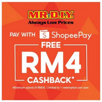 MR-DIY-RM4-Cashback-Promotion-with-ShopeePay-350x350 - Johor Kedah Kelantan Kuala Lumpur Melaka Negeri Sembilan Others Pahang Penang Perak Perlis Promotions & Freebies Putrajaya Sabah Sarawak Selangor Terengganu 