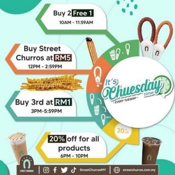 Street-Churros-Tuesday-Promo-350x350 - Beverages Food , Restaurant & Pub Johor Kedah Kelantan Kuala Lumpur Melaka Negeri Sembilan Pahang Penang Perak Perlis Promotions & Freebies Putrajaya Sabah Sarawak Selangor Terengganu 