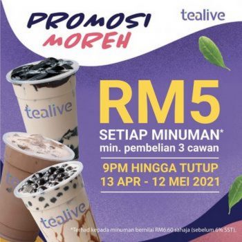 Tealive-Beverage-Ramadan-Promo-350x350 - Beverages Food , Restaurant & Pub Johor Kedah Kelantan Kuala Lumpur Melaka Negeri Sembilan Pahang Penang Perak Perlis Promotions & Freebies Putrajaya Sabah Sarawak Selangor Terengganu 