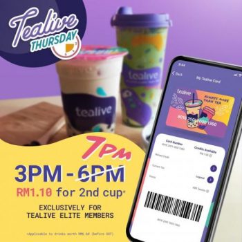 Tealive-Thursday-Promotion-1-350x350 - Beverages Food , Restaurant & Pub Johor Kedah Kelantan Kuala Lumpur Melaka Negeri Sembilan Pahang Penang Perak Perlis Promotions & Freebies Putrajaya Sabah Sarawak Selangor Terengganu 