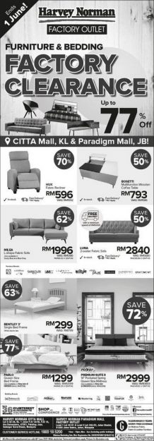 Harvey-Norman-Factory-Clearance-Sale-at-Citta-Mall-218x625 - Electronics & Computers Furniture Home & Garden & Tools Home Appliances Home Decor Kitchen Appliances Selangor Warehouse Sale & Clearance in Malaysia 