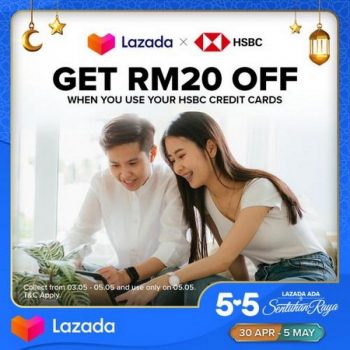 Lazada-5.5-Sale-RM20-OFF-with-HSBC-Credit-Card-350x350 - Bank & Finance HSBC Bank Johor Kedah Kelantan Kuala Lumpur Malaysia Sales Melaka Negeri Sembilan Online Store Others Pahang Penang Perak Perlis Putrajaya Sabah Sarawak Selangor Terengganu 