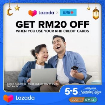 Lazada-5.5-Sale-RM20-OFF-with-RHB-Credit-Card-350x350 - Bank & Finance Johor Kedah Kelantan Kuala Lumpur Malaysia Sales Melaka Negeri Sembilan Online Store Others Pahang Penang Perak Perlis Putrajaya RHB Bank Sabah Sarawak Selangor Terengganu 