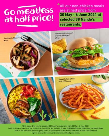 Nandos-Meatless-Half-Price-Promotion-350x438 - Beverages Food , Restaurant & Pub Johor Kedah Kelantan Kuala Lumpur Melaka Negeri Sembilan Pahang Penang Perak Perlis Promotions & Freebies Putrajaya Sabah Sarawak Selangor Terengganu 