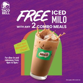 Taco-Bell-Free-Iced-Milo-Promo-350x350 - Beverages Food , Restaurant & Pub Promotions & Freebies Selangor 