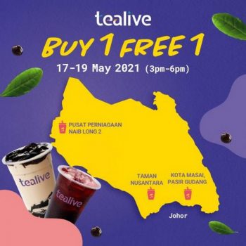 Tealive-Buy-1-FREE-1-Promotion-350x350 - Beverages Food , Restaurant & Pub Johor Promotions & Freebies 
