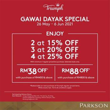 Triumph-Gawai-Dayak-Special-at-Parkson-350x350 - Fashion Accessories Fashion Lifestyle & Department Store Lingerie Promotions & Freebies 