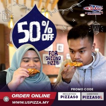 US-Pizza-Raya-Promotion-2nd-at-50-OFF-Promo-Code-350x350 - Beverages Food , Restaurant & Pub Johor Kedah Kelantan Kuala Lumpur Melaka Negeri Sembilan Online Store Pahang Penang Perak Perlis Pizza Promotions & Freebies Putrajaya Sabah Sarawak Selangor Terengganu 