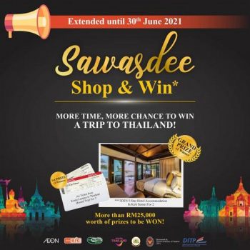 AEON-Sawasdee-Shop-Win-Promotion-350x350 - Johor Kedah Kelantan Kuala Lumpur Melaka Negeri Sembilan Online Store Pahang Penang Perak Perlis Promotions & Freebies Putrajaya Sabah Sarawak Selangor Supermarket & Hypermarket Terengganu 