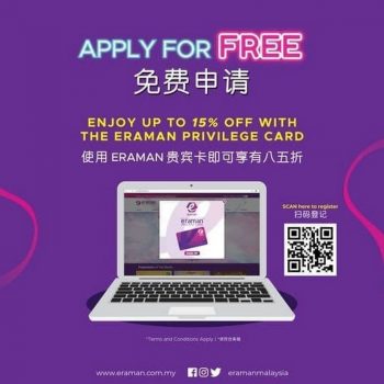 Eraman-15-off-Promo-350x350 - Johor Kedah Kelantan Kuala Lumpur Melaka Negeri Sembilan Online Store Others Pahang Penang Perak Perlis Promotions & Freebies Putrajaya Sabah Sarawak Selangor Terengganu 