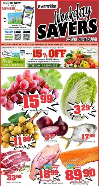 Everrise-Weekday-Saver-333x625 - Promotions & Freebies Sarawak Supermarket & Hypermarket 