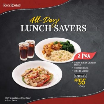 Tony-Romas-All-Day-Lunch-Savers-Promotion-on-GrabFood-FoodPanda-350x350 - Beverages Food , Restaurant & Pub Johor Kedah Kelantan Kuala Lumpur Melaka Negeri Sembilan Online Store Pahang Penang Perak Perlis Promotions & Freebies Putrajaya Sabah Sarawak Selangor Terengganu 