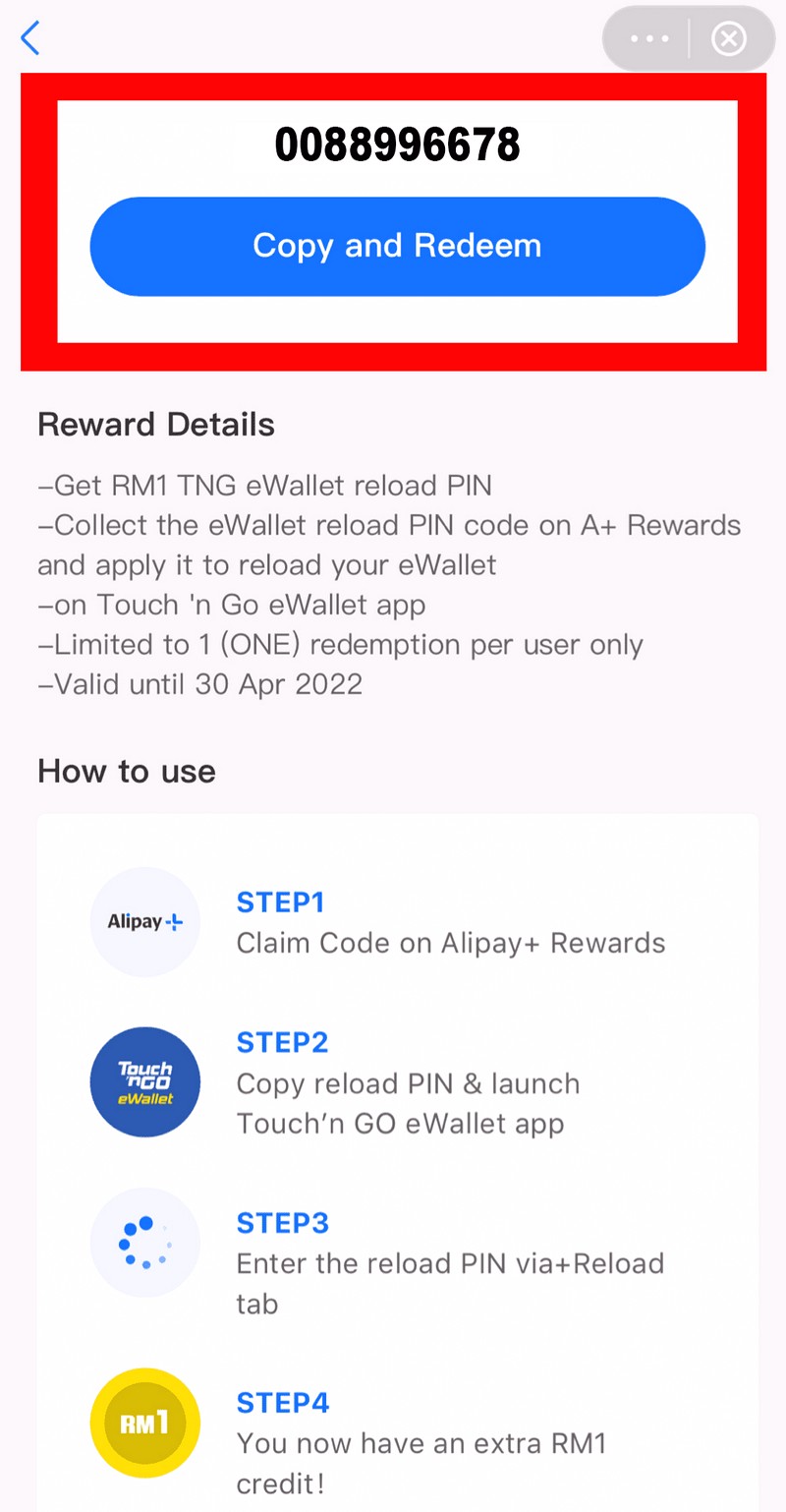 Tng ewallet free reload pin