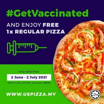 US-Pizza-Get-Vaccinated-Free-Pizza-Promotion-350x350 - Beverages Food , Restaurant & Pub Johor Kedah Kelantan Kuala Lumpur Melaka Negeri Sembilan Pahang Penang Perak Perlis Pizza Promotions & Freebies Putrajaya Sabah Sarawak Selangor Terengganu 