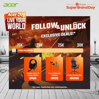 Acer-Super-Brand-Day-Promo-on-Shopee-350x350 - Computer Accessories Electronics & Computers IT Gadgets Accessories Johor Kedah Kelantan Kuala Lumpur Melaka Negeri Sembilan Online Store Pahang Penang Perak Perlis Promotions & Freebies Putrajaya Sabah Sarawak Selangor Terengganu 