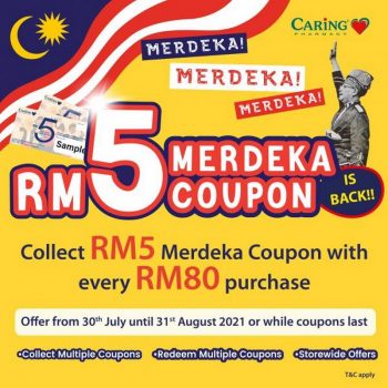 Caring-Pharmacy-Free-RM5-Merdeka-Coupon-Promotion-350x350 - Beauty & Health Health Supplements Johor Kedah Kelantan Kuala Lumpur Melaka Negeri Sembilan Online Store Pahang Penang Perak Perlis Personal Care Promotions & Freebies Putrajaya Sabah Sarawak Selangor Terengganu 