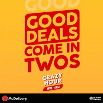 McDonalds-McDelivery-Crazy-Hour-Good-Deals-Come-in-Two-Promotion-350x350 - Beverages Food , Restaurant & Pub Johor Kedah Kelantan Kuala Lumpur Melaka Negeri Sembilan Online Store Pahang Penang Perak Perlis Promotions & Freebies Putrajaya Sabah Sarawak Selangor Terengganu 