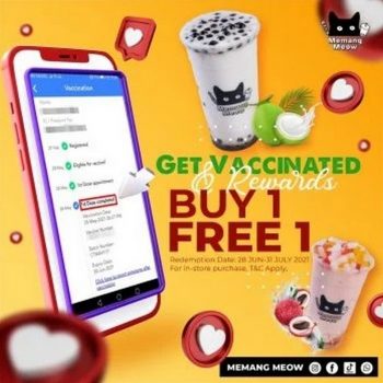 Memang-Meow-Get-Vaccinated-Rewards-Promo-350x350 - Beverages Food , Restaurant & Pub Johor Kedah Kelantan Kuala Lumpur Melaka Negeri Sembilan Pahang Penang Perak Perlis Promotions & Freebies Putrajaya Sabah Sarawak Selangor Terengganu 