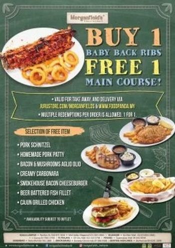 Morganfields-Buy-Baby-Back-Ribs-Free-Main-Course-Promotion-350x497 - Beverages Food , Restaurant & Pub Johor Kedah Kelantan Kuala Lumpur Melaka Negeri Sembilan Pahang Penang Perak Perlis Promotions & Freebies Putrajaya Sabah Sarawak Selangor Terengganu 