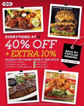 TGI-Fridays-40-off-Promo-350x438 - Beverages Food , Restaurant & Pub Pahang Promotions & Freebies Selangor 