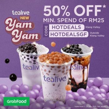 Tealive-GrabFood-Hot-Deals-350x350 - Beverages Food , Restaurant & Pub Johor Kedah Kelantan Kuala Lumpur Melaka Negeri Sembilan Online Store Pahang Penang Perak Perlis Promotions & Freebies Putrajaya Sabah Sarawak Selangor Terengganu 