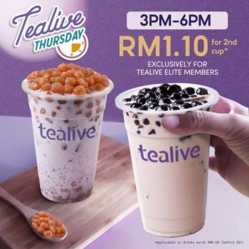 Tealive-Thursday-Promotion-350x350 - Beverages Food , Restaurant & Pub Johor Kedah Kelantan Kuala Lumpur Melaka Negeri Sembilan Pahang Penang Perak Perlis Promotions & Freebies Putrajaya Sabah Sarawak Selangor Terengganu 