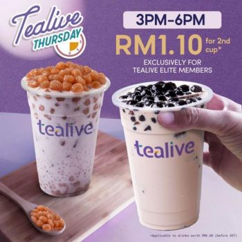 Tealive-Thursday-Promotion-350x350 - Beverages Food , Restaurant & Pub Johor Kedah Kelantan Kuala Lumpur Melaka Negeri Sembilan Pahang Penang Perak Perlis Promotions & Freebies Putrajaya Sabah Sarawak Selangor Terengganu 