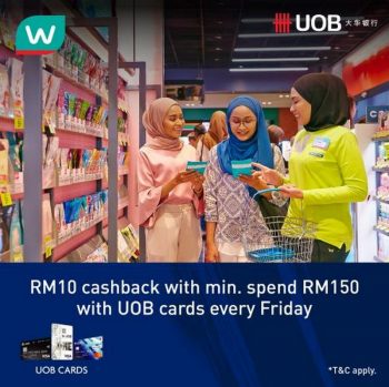 Watsons-UOB-Cards-RM10-Cashback-Promotion-350x349 - Bank & Finance Beauty & Health Health Supplements Johor Kedah Kelantan Kuala Lumpur Melaka Negeri Sembilan Pahang Penang Perak Perlis Personal Care Promotions & Freebies Putrajaya Sabah Sarawak Selangor Terengganu United Overseas Bank 