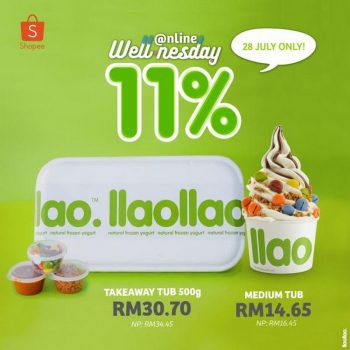 llaollao-Wednesday-Wellnesday-Promotion-on-Shopee-350x350 - Beverages Food , Restaurant & Pub Ice Cream Johor Kedah Kelantan Kuala Lumpur Melaka Negeri Sembilan Online Store Pahang Penang Perak Perlis Promotions & Freebies Putrajaya Sabah Sarawak Selangor Terengganu 