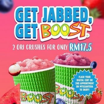 Boost-Juice-Bars-Get-Jabbed-Get-Boost-Promo-350x350 - Beverages Food , Restaurant & Pub Johor Kedah Kelantan Kuala Lumpur Melaka Negeri Sembilan Pahang Penang Perak Perlis Promotions & Freebies Putrajaya Sabah Sarawak Selangor Terengganu 