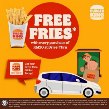 Burger-King-Drive-Thru-VIP-Free-Fries-Promotion-350x350 - Beverages Burger Food , Restaurant & Pub Johor Kedah Kelantan Kuala Lumpur Melaka Negeri Sembilan Pahang Penang Perak Perlis Promotions & Freebies Putrajaya Sabah Sarawak Selangor Terengganu 