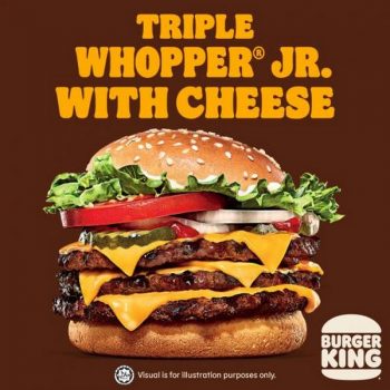 Burger-King-Triple-Whopper-Jr-With-Cheese-Promo-350x350 - Beverages Burger Fast Food Food , Restaurant & Pub Johor Kedah Kelantan Kuala Lumpur Melaka Negeri Sembilan Pahang Penang Perak Perlis Promotions & Freebies Putrajaya Sabah Sarawak Selangor Terengganu 