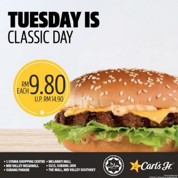 Carls-Jr.-Tuesday-Classic-Day-Promotion-350x350 - Beverages Burger Food , Restaurant & Pub Johor Kuala Lumpur Promotions & Freebies Selangor 