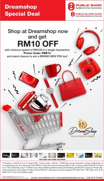 Dreamshop-RM10-off-Promo-with-Public-Bank-350x609 - Bank & Finance Johor Kedah Kelantan Kuala Lumpur Melaka Negeri Sembilan Online Store Others Pahang Penang Perak Perlis Promotions & Freebies Public Bank Putrajaya Sabah Sarawak Selangor Terengganu 