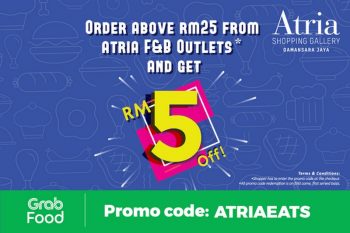 GrabFood-RM5-off-Promo-at-Atria-Shopping-Gallery-350x233 - Beverages Food , Restaurant & Pub Online Store Promotions & Freebies Selangor 
